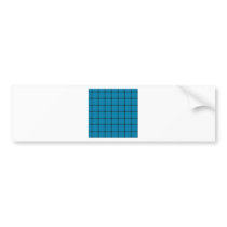 Two Bands Small Square - Black on Cerulean Bumper Sticker