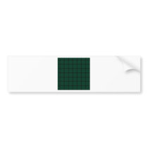 Two Bands Small Square - Black on Dark Green Bumper Sticker