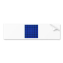 Two Bands Small Square - Black on Imperial Blue Bumper Sticker