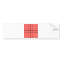 Two Bands Small Square - Black on Pastel Red Bumper Stickers