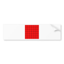 Two Bands Small Square - Black on Red Bumper Sticker