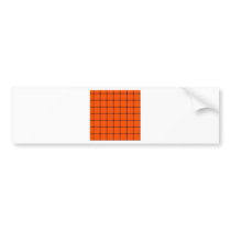 Two Bands Small Square - Black on Tangelo Bumper Stickers