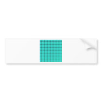 Two Bands Small Square - Black on Turquoise Bumper Sticker
