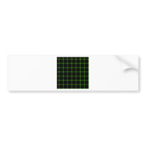 Two Bands Small Square - Bright Green on Black Bumper Stickers