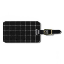 Two Bands Small Square - Gray on Black Bag Tags