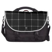 Two Bands Small Square - Gray on Black Laptop Commuter Bag
