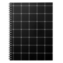 Two Bands Small Square - Gray on Black Notebook