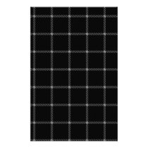 Two Bands Small Square - Gray on Black Stationery Design
