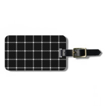 Two Bands Small Square - Honeydew on Black Travel Bag Tag