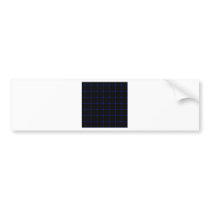 Two Bands Small Square - Imperial Blue on Black Bumper Stickers