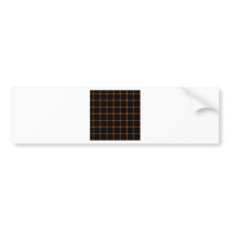 Two Bands Small Square - Orange on Black Bumper Stickers