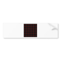 Two Bands Small Square - Red on Black Bumper Stickers