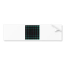 Two Bands Small Square - Turquoise on Black Bumper Sticker