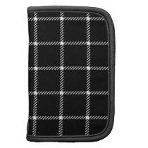 Two Bands Small Square - White on Black Organizer