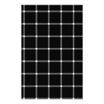 Two Bands Small Square - White on Black Stationery