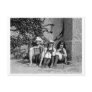 Two Beautiful Girls and One Grumpy Old Man Postcard
