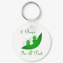 Two Bees In A Pod Keychain
