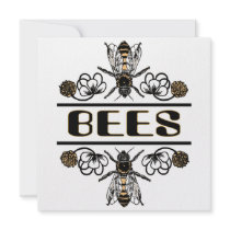 two bees with clover trans1 invitations
