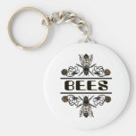 two bees with clover trans1 key chains