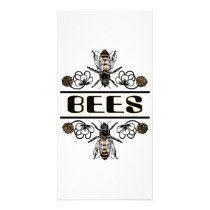 two bees with clover trans1 photo cards