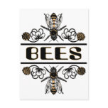 two bees with clover trans1 post cards