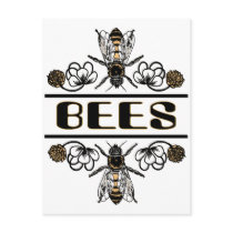 two bees with clover trans1 postcards