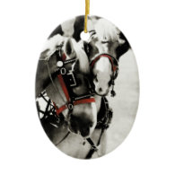 Two Belgian Draft Horses Ornament