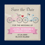 Two Bicycles Wedding Pink Save the Date magnets