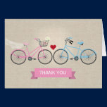 Two Bicycles Wedding Pink Thank You cards