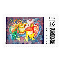 ** Two Big Precolumbian PoP Birds ** stamps