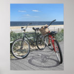 Two bikes on boardwalk Jersey Shore posters
