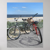 Two bikes on boardwalk Jersey Shore Print