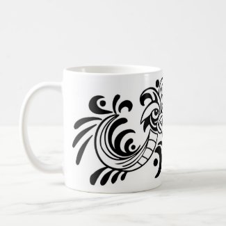 Two Bird Black and White Design mug
