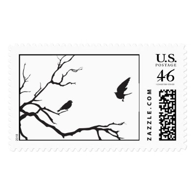 Two birds in a tree stamps by twunschl