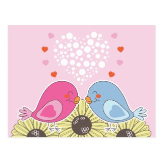 Two Birds in Love Post Card