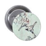Two birds perched on grapevines Ukiyoe Pin