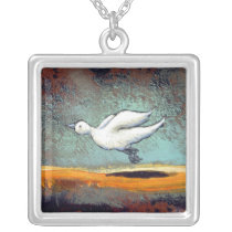 Two Birds - unique emotional bird relationship art necklaces