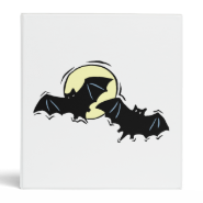 two black bats moon vinyl binders