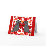 Two Black Labradors with Love Cartoon Card