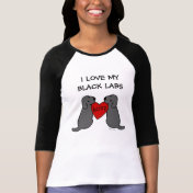 Two Black Labradors with Love Cartoon