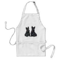 Two Black Scottish Terriers Aprons