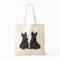 Two Black Scottish Terriers Canvas Bags