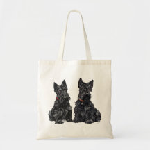 Two Black Scottish Terriers Canvas Bags