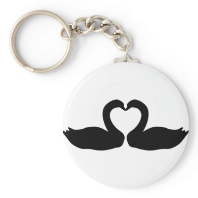 two black swans icon keychain