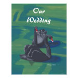 Two Black Swans Swimming Wedding Invitations invitations