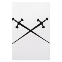 two black swords icon stationery