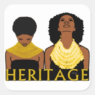 Two Black Women Wearing Tribal Necklaces Stickers