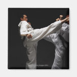 Two Blackbelts Sparring Fridge Magnets