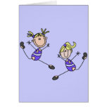 Two Blond Girl Gymnast Tshirts and Gifts Greeting Card