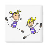 Two Blond Girl Gymnast Tshirts and Gifts Refrigerator Magnets